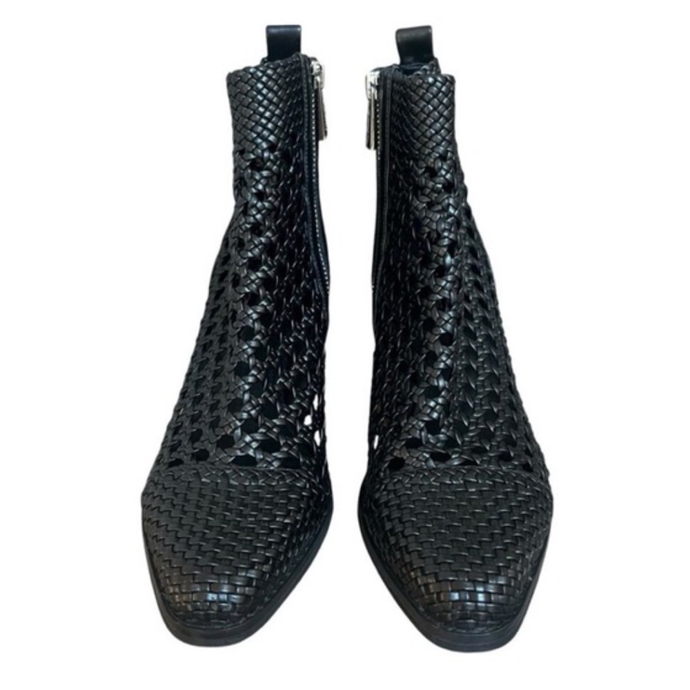 Michael Kors Black Mid Woven Ankle Booties - Picture 3 of 9